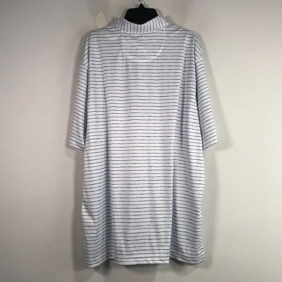 Greg Norman Striped Short Sleeve Polo, Men's Size XL - White/Multi